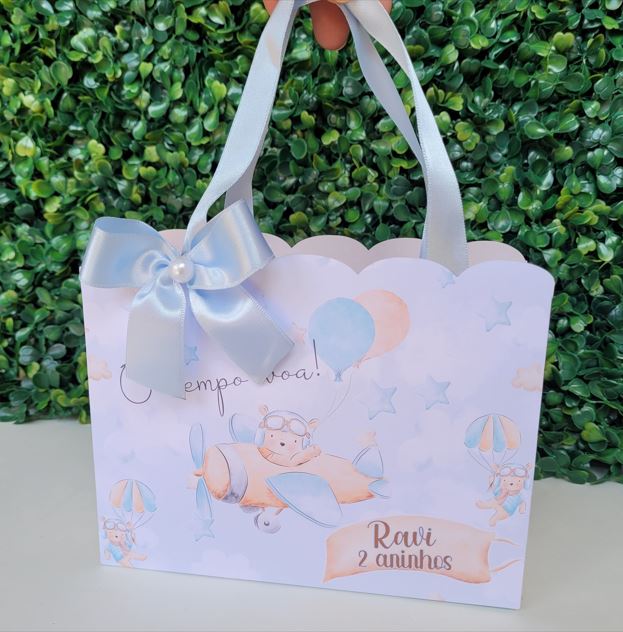 Sacolinha Personalizada o tempo voa (30 unidades)