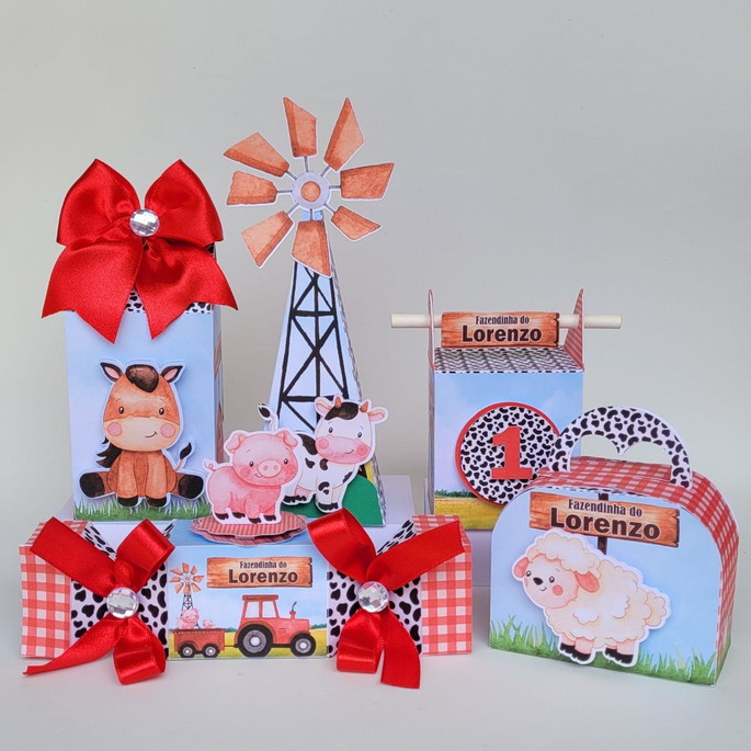 Kit Clássico Fazendinha Vermelha (50 peças)