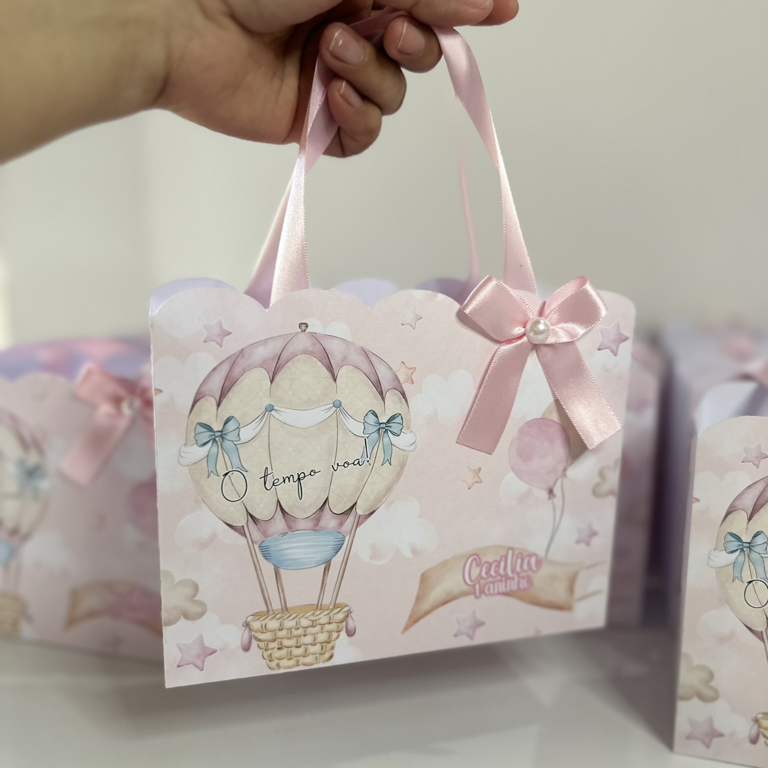 Sacolinha Personalizada o tempo voa menina (20 unidades)