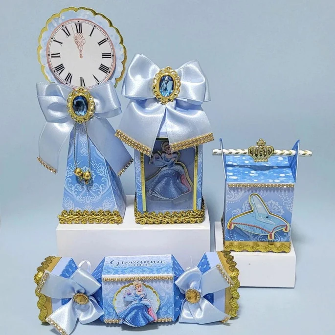 Kit Luxo Cinderela Azul (50 peças)